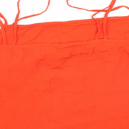 Womens UK Size 10 Divided Orange Basic Tank