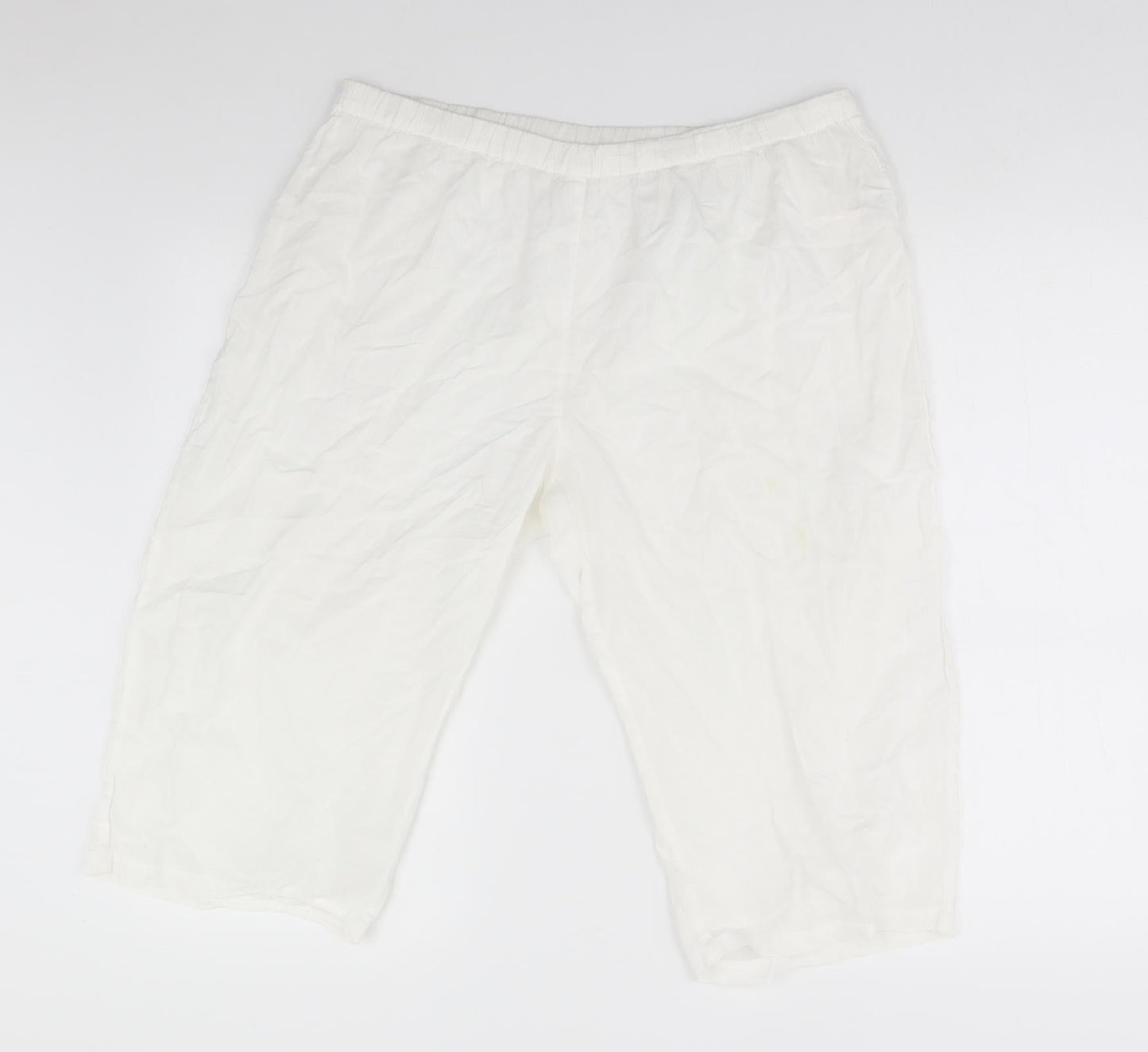 Womens UK Size M Preworn Regular Fit  White Trousers