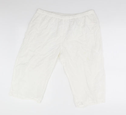Womens UK Size M Preworn Regular Fit  White Trousers