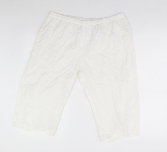 Womens UK Size M Preworn Regular Fit  White Trousers