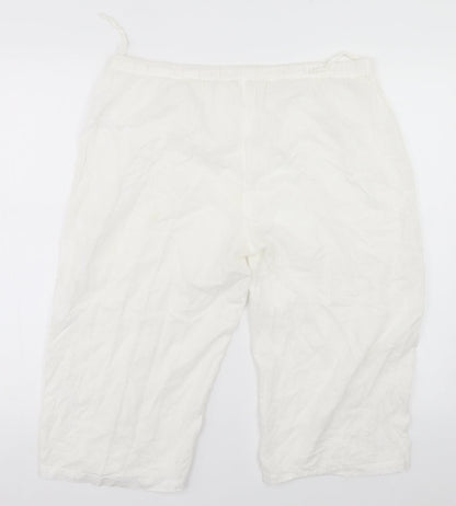 Womens UK Size M Preworn Regular Fit  White Trousers