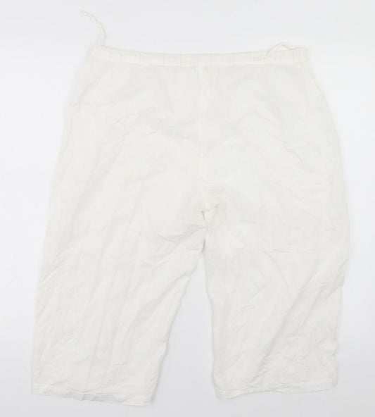 Womens UK Size M Preworn Regular Fit  White Trousers