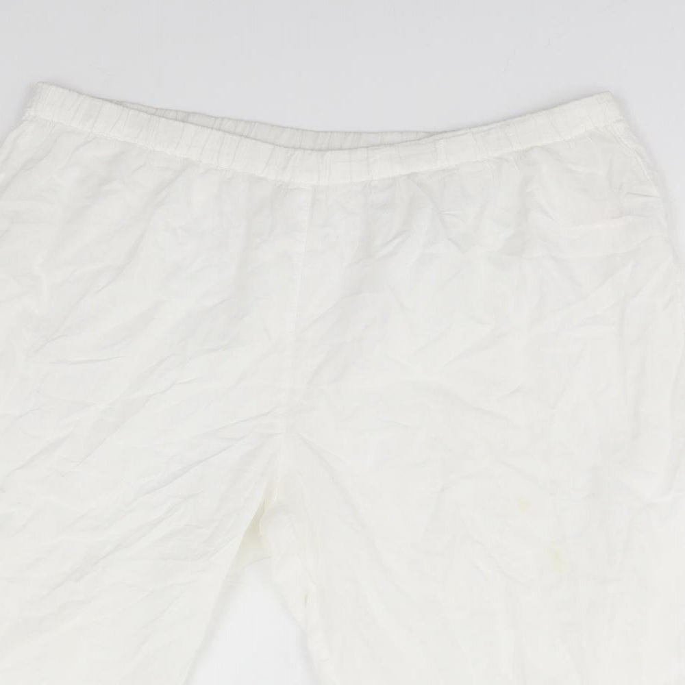 Womens UK Size M Preworn Regular Fit  White Trousers