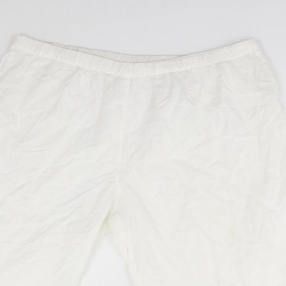 Womens UK Size M Preworn Regular Fit  White Trousers