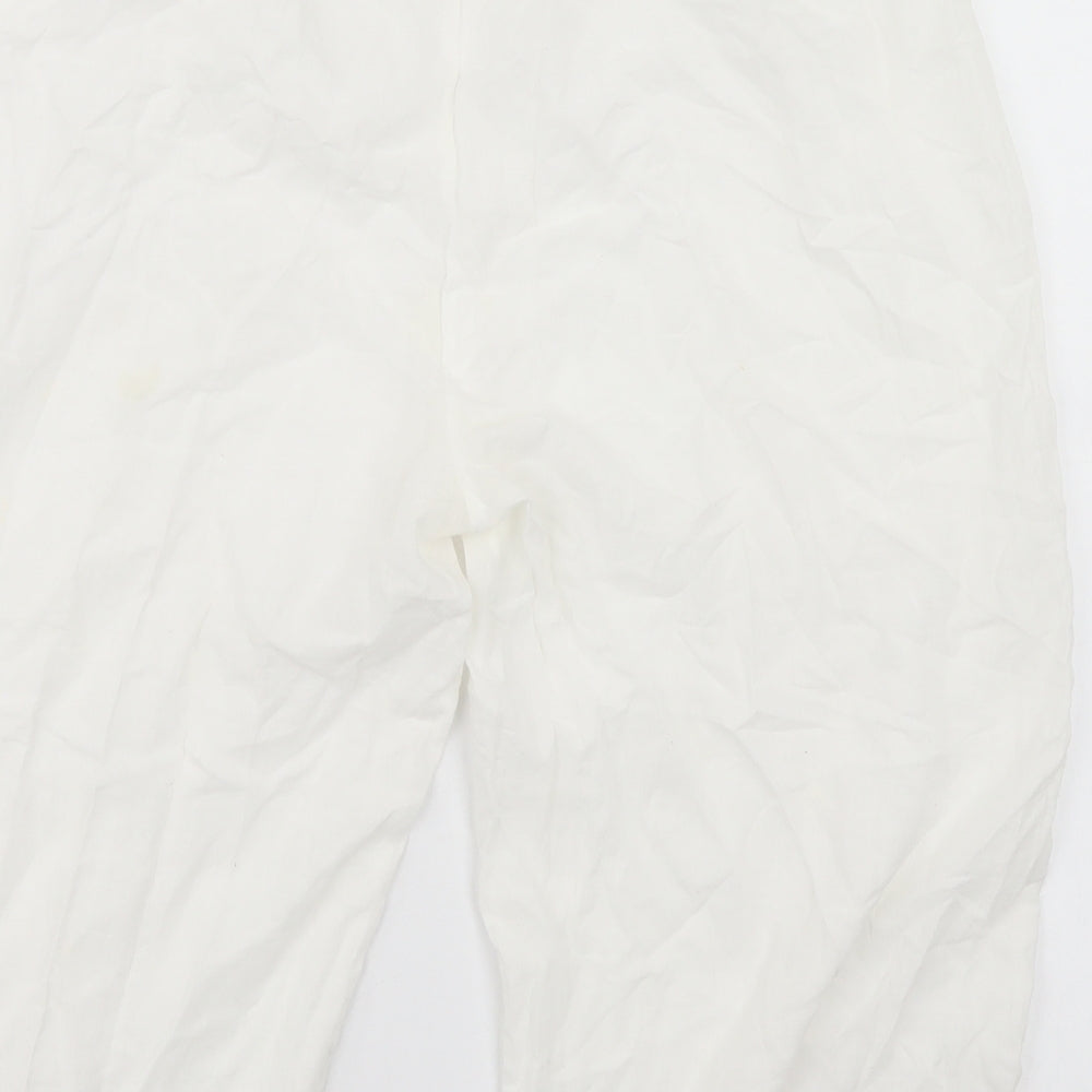 Womens UK Size M Preworn Regular Fit  White Trousers