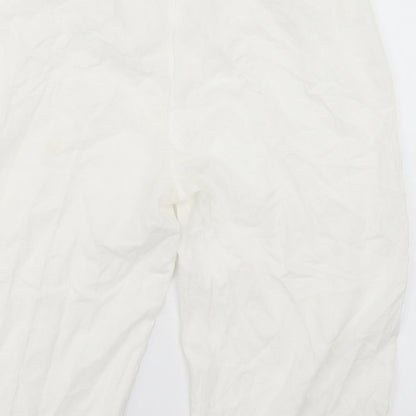 Womens UK Size M Preworn Regular Fit  White Trousers