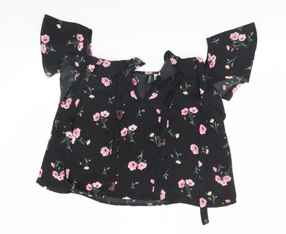Womens UK Size 8 Divided Black Basic Blouse