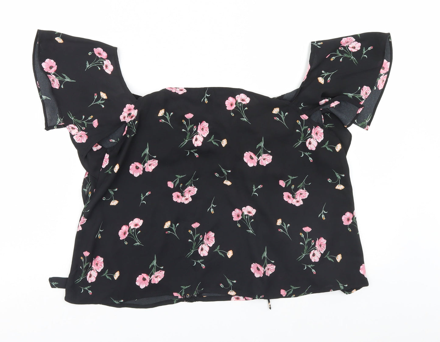 Womens UK Size 8 Divided Black Basic Blouse