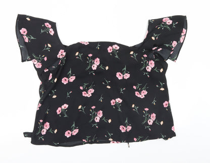 Womens UK Size 8 Divided Black Basic Blouse