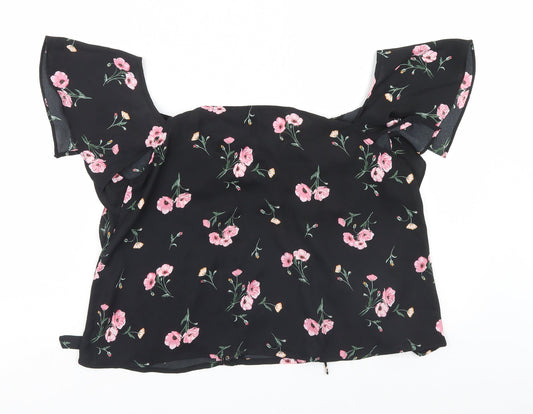 Womens UK Size 8 Divided Black Basic Blouse