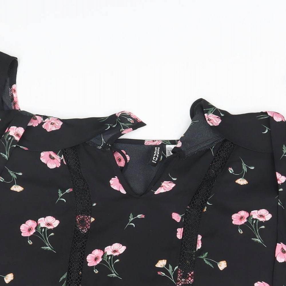 Womens UK Size 8 Divided Black Basic Blouse
