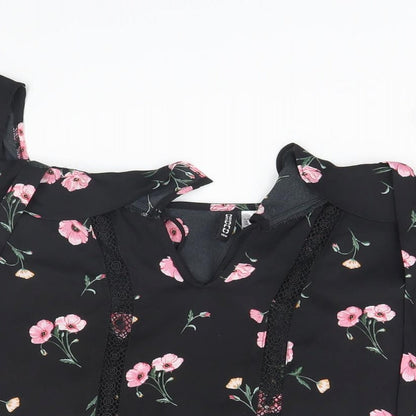 Womens UK Size 8 Divided Black Basic Blouse