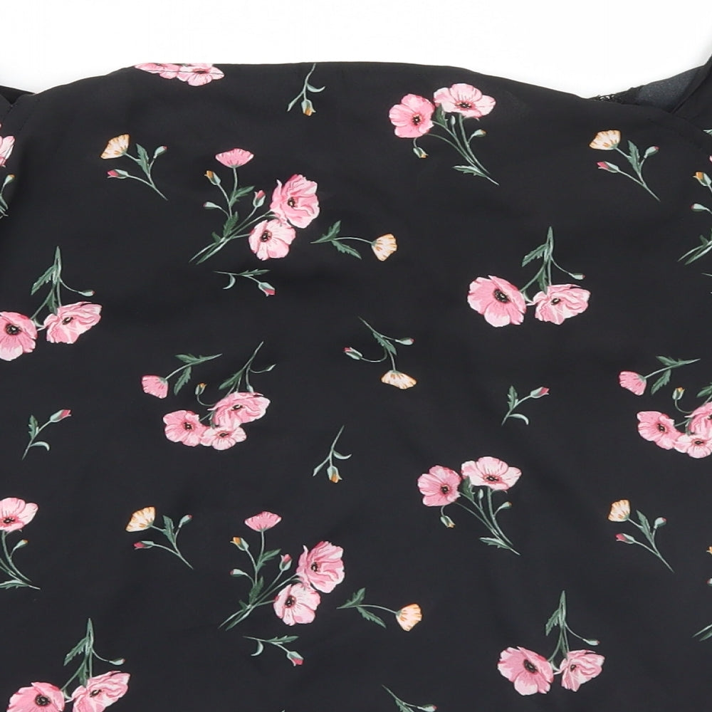 Womens UK Size 8 Divided Black Basic Blouse