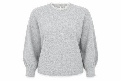 Front view of Dorothy Perkins women’s grey jumper, size UK 12