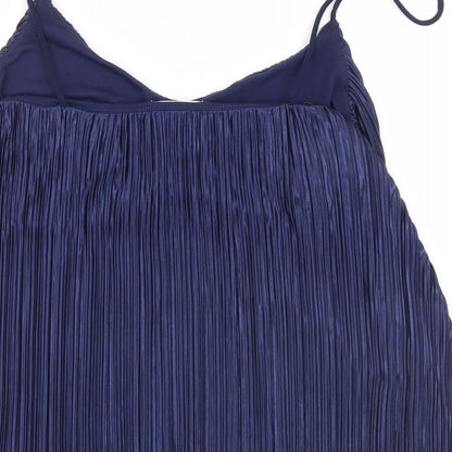 Womens UK Size 6 H&M Blue Basic Tank