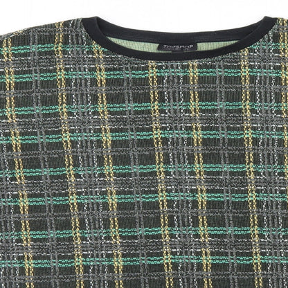 Topshop Womens Brown Plaid  Pullover Jumper Size 6