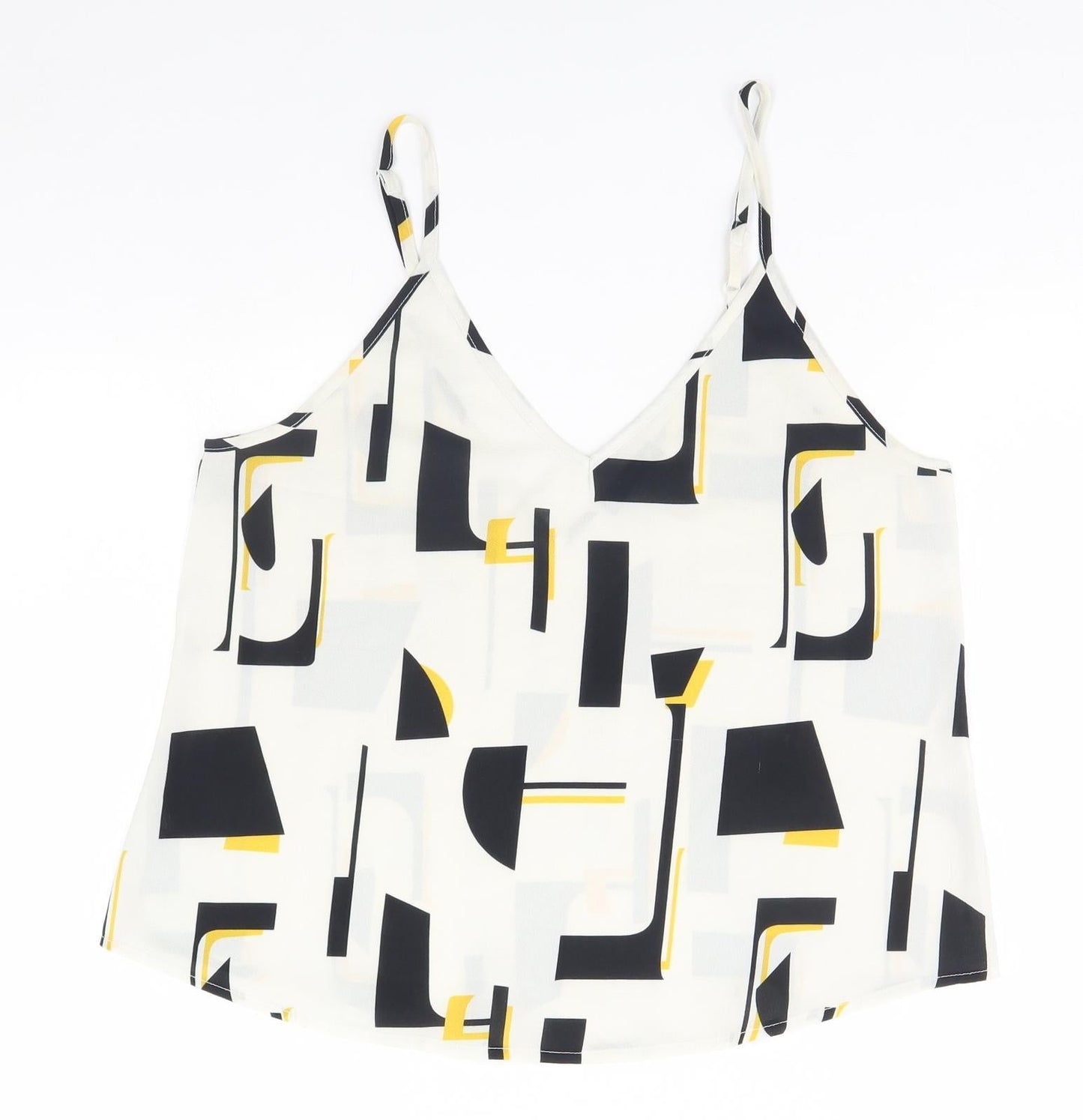 SheIn Womens Beige Geometric  Basic Tank Size 10