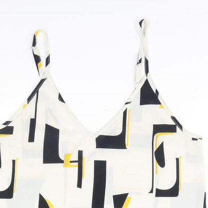 SheIn Womens Beige Geometric  Basic Tank Size 10