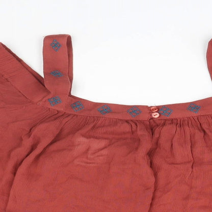 Womens UK Size L Preworn Brown Basic Blouse