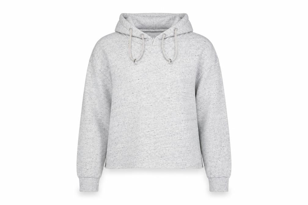 Front view of Divided women’s grey pullover hoodie, size UK 14