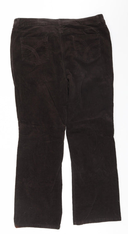 Womens UK Size 18 EWM Regular Fit  Brown Trousers