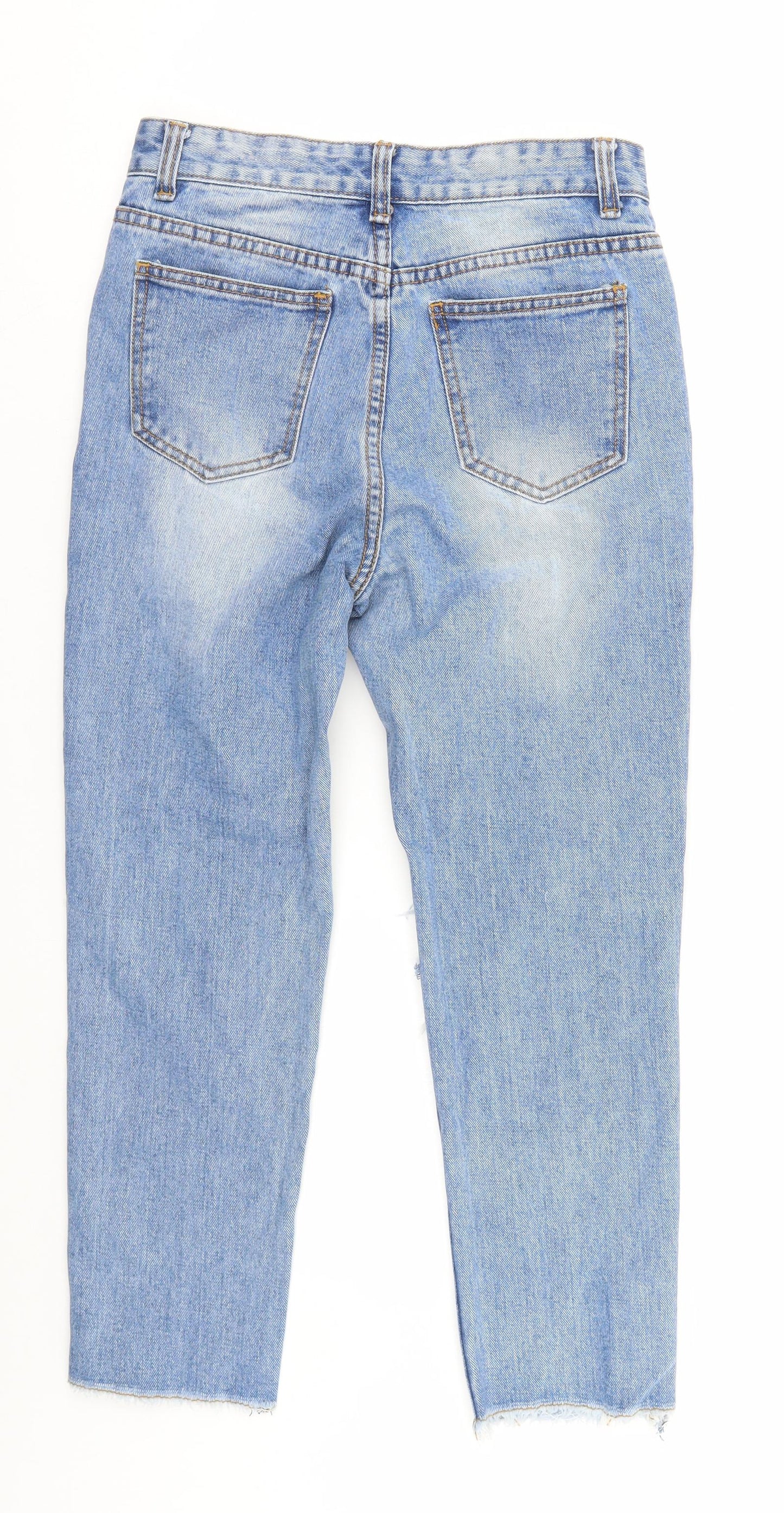 Womens UK Size 8 MOMOKROM Regular Fit Straight Blue Jeans