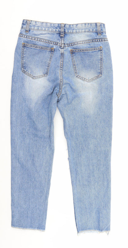 Womens UK Size 8 MOMOKROM Regular Fit Straight Blue Jeans