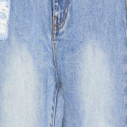 Womens UK Size 8 MOMOKROM Regular Fit Straight Blue Jeans
