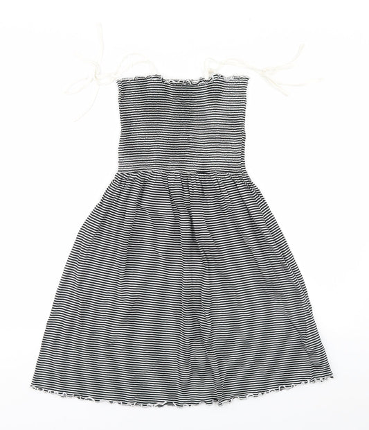 New Look Womens Black Striped  A-Line  Size 10