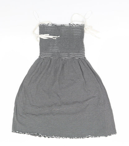 New Look Womens Black Striped  A-Line  Size 10