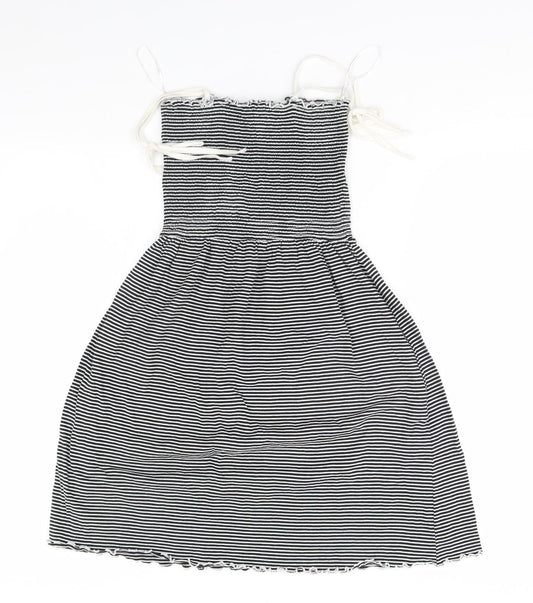 New Look Womens Black Striped  A-Line  Size 10