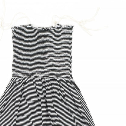 New Look Womens Black Striped  A-Line  Size 10