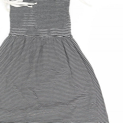 New Look Womens Black Striped  A-Line  Size 10