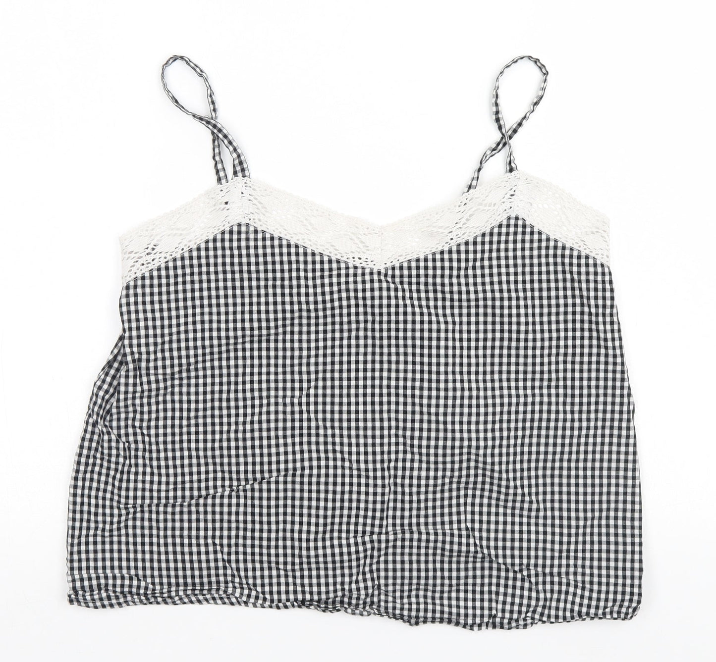 F&F Womens White Check  Basic Tank Size 8