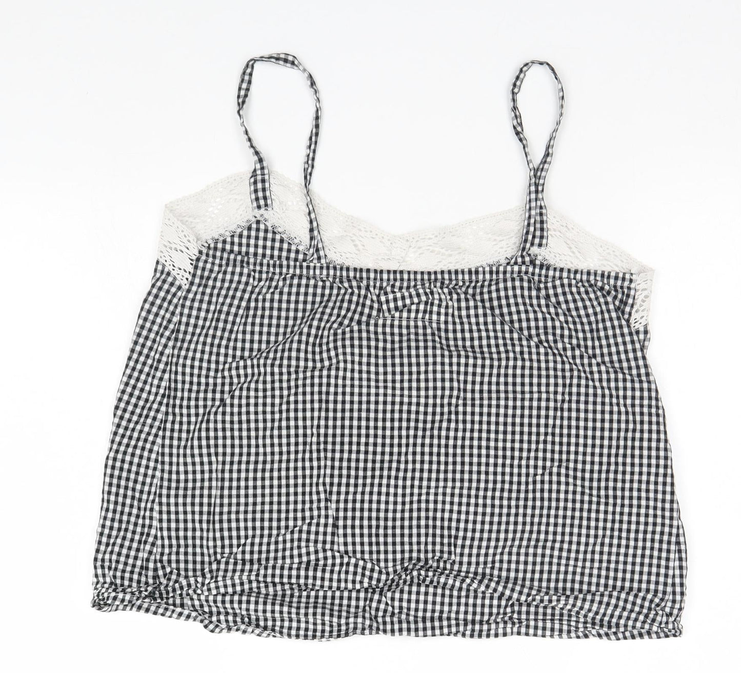 F&F Womens White Check  Basic Tank Size 8