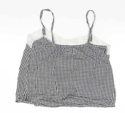 F&F Womens White Check  Basic Tank Size 8