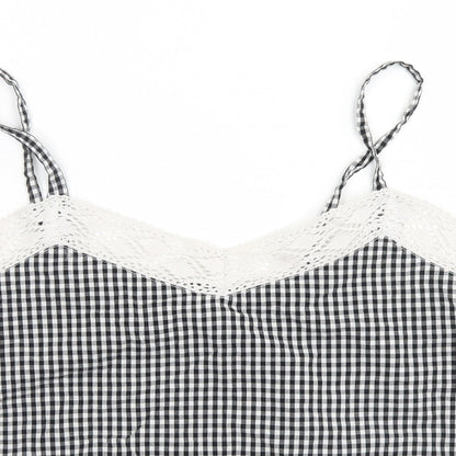 F&F Womens White Check  Basic Tank Size 8