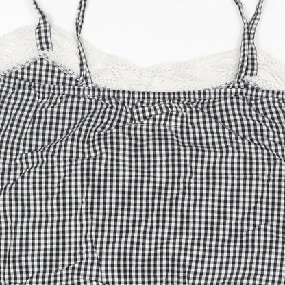F&F Womens White Check  Basic Tank Size 8