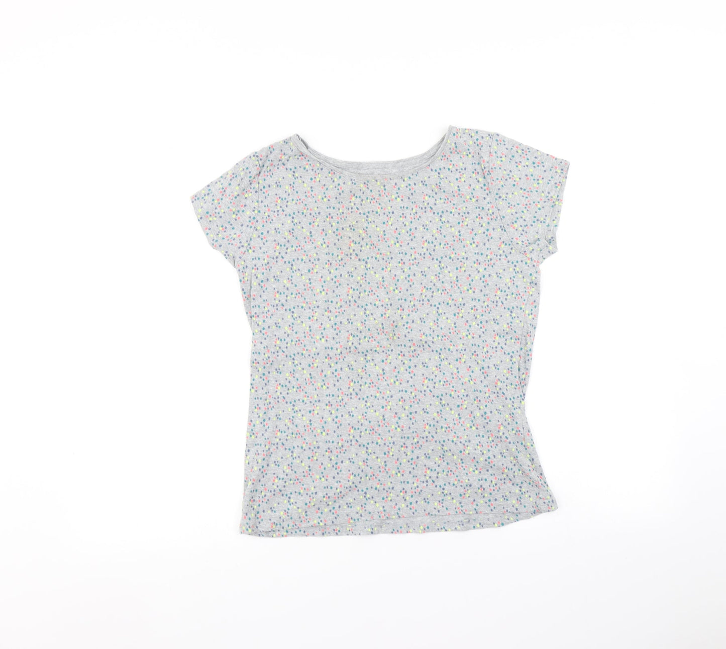 Papaya Womens Grey Polka Dot  Basic T-Shirt Size 14