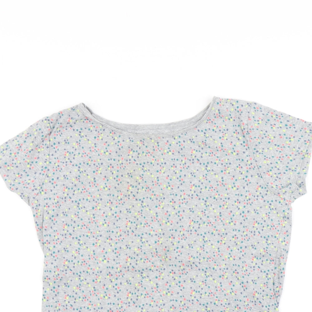 Papaya Womens Grey Polka Dot  Basic T-Shirt Size 14