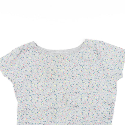 Papaya Womens Grey Polka Dot  Basic T-Shirt Size 14