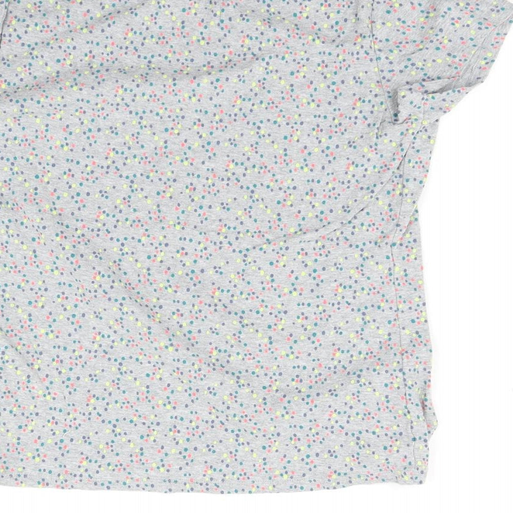 Papaya Womens Grey Polka Dot  Basic T-Shirt Size 14