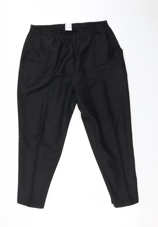 Womens UK Size 20 Damart Regular Fit  Black Trousers