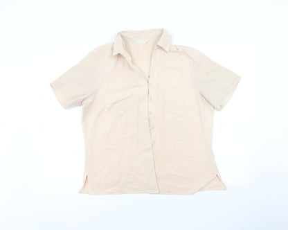 Womens UK Size 16 Marks and Spencer Beige Basic Button-Up