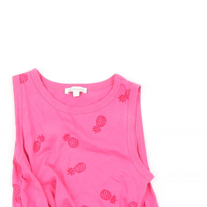 Bluezoo Girls Pink   Camisole T-Shirt Size 6-7 Years  - Pineapple print