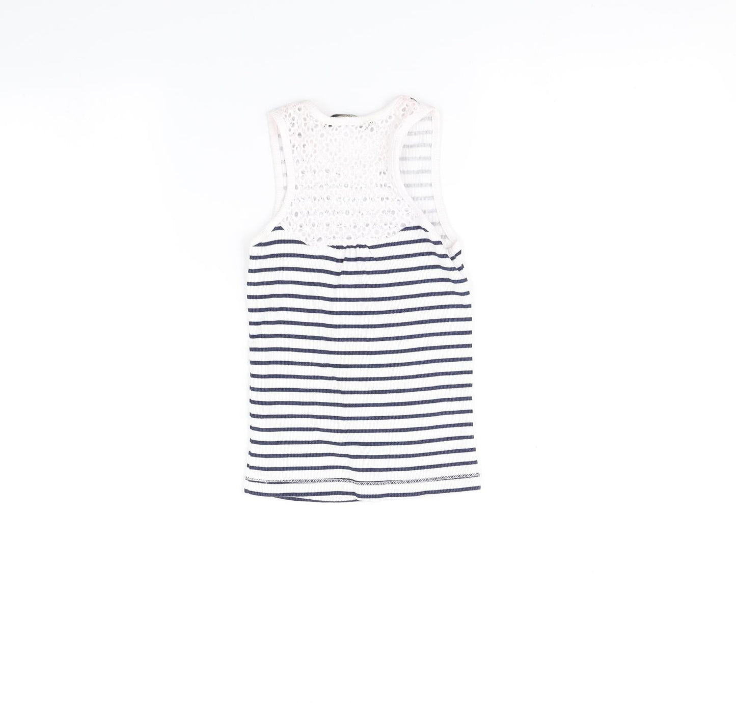 George Girls Blue Striped  Basic T-Shirt Size 6-7 Years