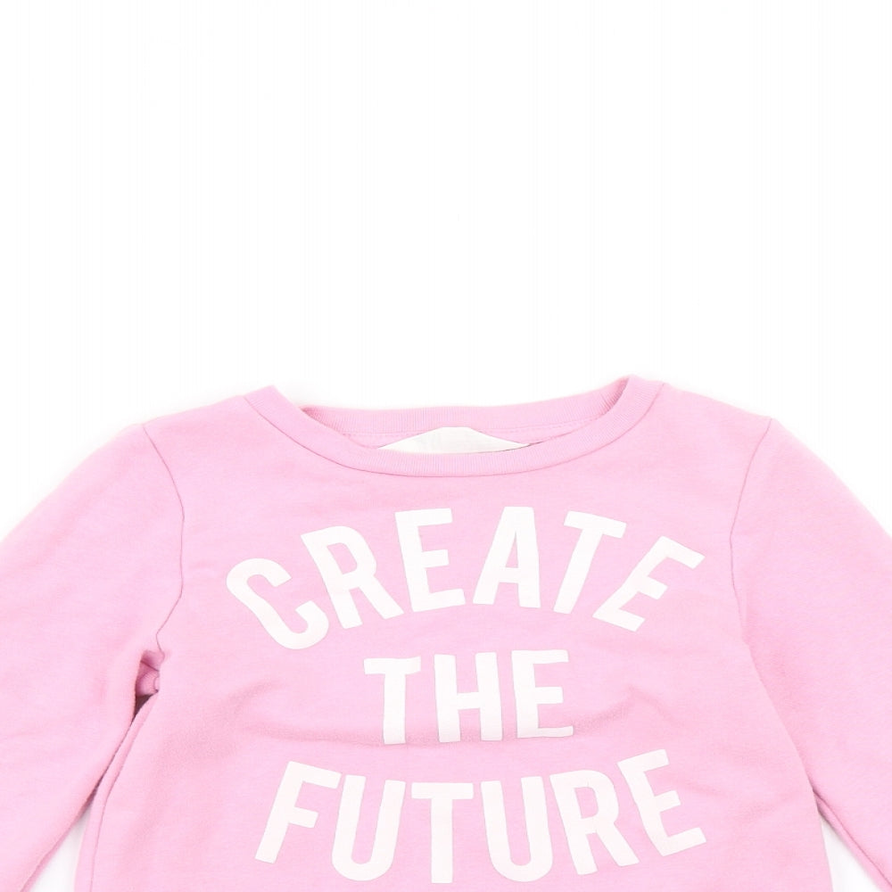 H&M Girls Pink   Pullover Jumper Size 7 Years