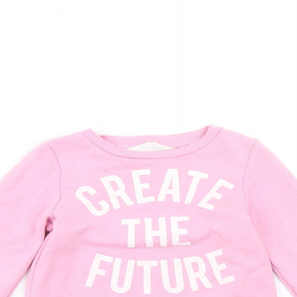H&M Girls Pink   Pullover Jumper Size 7 Years