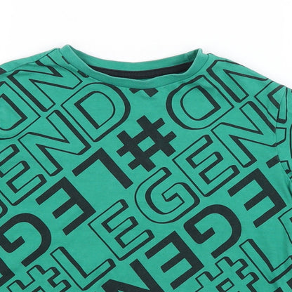 F&F Boys Green Geometric  Basic T-Shirt Size 5-6 Years