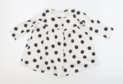 George Girls White Spotted  A-Line  Size 9-12 Months